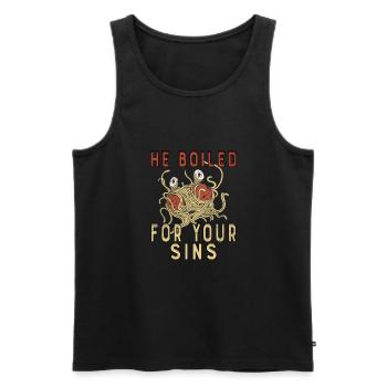 Atheist Atheism Flying Spaghetti Pastafarianism - Männer Premium Bio Tank Top - Schwarz - Vorne - AI Model Male 178 light (178cm)