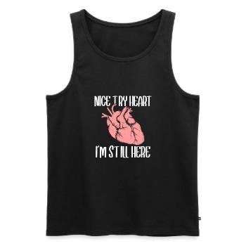 Heart Attack Open Heart Surgery Heart Surgery Gift - Men's Premium Organic Tank Top - black - Front - AI Model Male 178 light (178cm)