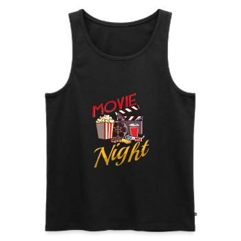 Movie Watching Cinema Popcorn Binge Watching - Men's Premium Organic Tank Top - black - Front - AI Model Male 178 light (178cm)