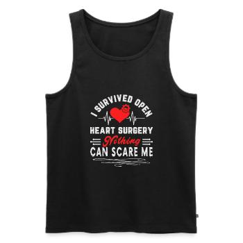 Open Heart Surgery Heart Surgery Survivor Gift - Männer Premium Bio Tank Top - Schwarz - Vorne - Michal (187cm)