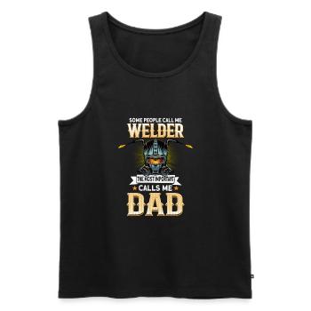 Welder Funny Funny Welding Gift - Men's Premium Organic Tank Top - black - Front - Michal (187cm)