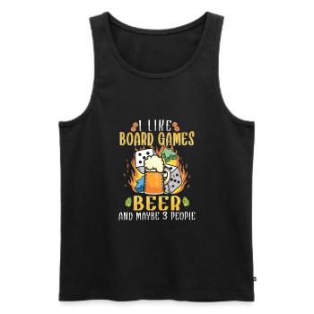 Board Games Beer Board Gamer Board Games & Beer - Männer Premium Bio Tank Top - Schwarz - Vorne - AI Model Male 178 light (178cm)