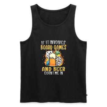 Board Games Beer Board Gamer Board Games & Beer - Männer Premium Bio Tank Top - Schwarz - Vorne - AI Model Male 178 light (178cm)