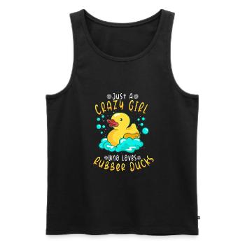 Canard en caoutchouc Canards Chasse aux oiseaux Amateur de canard Idée cadeau - Débardeur bio Premium Homme - noir - Devant - Michal (187cm)