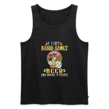 Board Games Beer Board Gamer Board Games & Beer - Männer Premium Bio Tank Top - Schwarz - Vorne - AI Model Male 178 light (178cm)