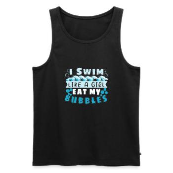 Natation Drôle Natation Nageur Nageur Citations - Débardeur bio Premium Homme - noir - Devant - AI Model Male 178 light (178cm)