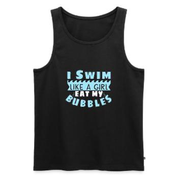 Natation Drôle Natation Nageur Nageur Citations - Débardeur bio Premium Homme - noir - Devant - AI Model Male 178 light (178cm)