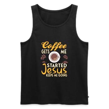 Coffee Christianity Jesus God Christian Faith Gift - Männer Premium Bio Tank Top - Schwarz - Vorne - AI Model Male 178 light (178cm)