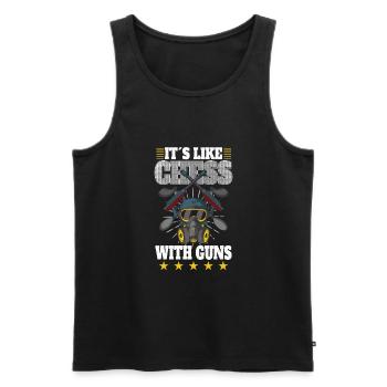 Paintball / Airsoft / Paintballer - Men's Premium Organic Tank Top - black - Front - Michal (187cm)
