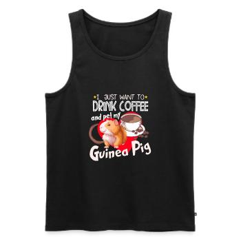 Drôle d’amateur de cochon d’Inde à fourrure Amateur de café aux pommes de terre - Débardeur bio Premium Homme - noir - Devant - Michal (187cm)
