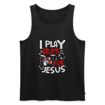 Drum Player Jesus Drum set Pick Jesus Drums Player - Men's Premium Organic Tank Top - black - Front - Michal (187cm)