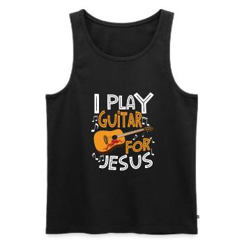 Guitar Player Jesus Guitar Jesus Guitar Player - Männer Premium Bio Tank Top - Schwarz - Vorne - AI Model Male 178 light (178cm)