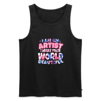 Künstler Malerei Maler Kunstfarbe Kunstlehrer - Männer Premium Bio Tank Top - Schwarz - Vorne - Michal (187cm)