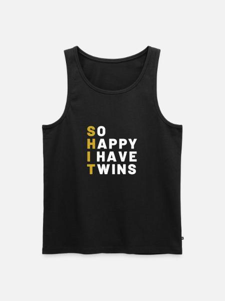 Twin Papa Twins Father Pregnancy - Men's Premium Organic Tank Top - black