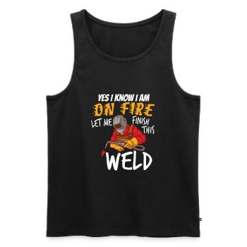 Welder Funny Funny Welding Gift - Männer Premium Bio Tank Top - Schwarz - Vorne - Michal (187cm)