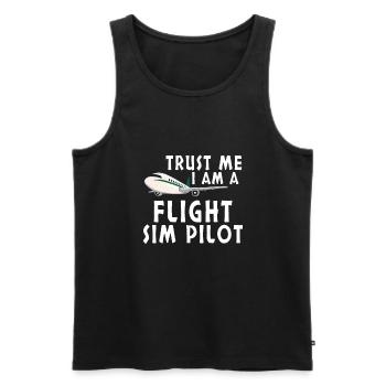 Pilote Aviation Avion Avion Avion De Ligne Vol Sim Pilote - Débardeur bio Premium Homme - noir - Devant - Michal (187cm)