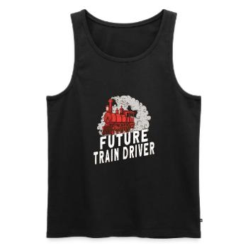 Train Railroad Locomotive Model Railway Fans - Men's Premium Organic Tank Top - black - Front - Michal (187cm)