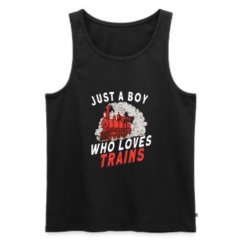 Train Railroad Locomotive Model Railway Fans - Men's Premium Organic Tank Top - black - Front - Michal (187cm)