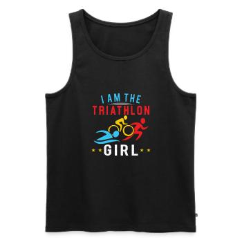 Triathlon Swim Bike Run Triathlet Sport Geschenk - Männer Premium Bio Tank Top - Schwarz - Vorne - Michal (187cm)