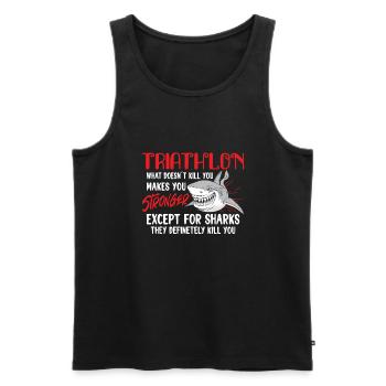 Triathlon Swim Bike Run Triathlete Sport Sharks - Männer Premium Bio Tank Top - Schwarz - Vorne - Michal (187cm)