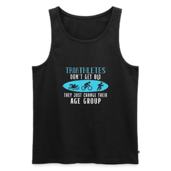 Triathlon Swim Bike Run Triathlet Sport Geschenk - Männer Premium Bio Tank Top - Schwarz - Vorne - Michal (187cm)