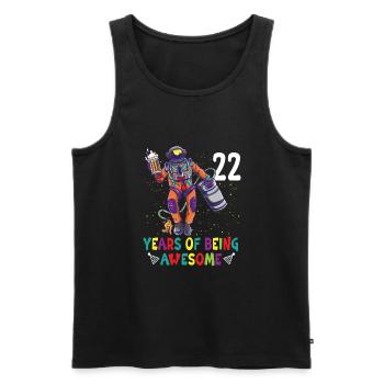 22nd Birthday Astronaut Astronomy Solar System - Men's Premium Organic Tank Top - black - Front - Michal (187cm)