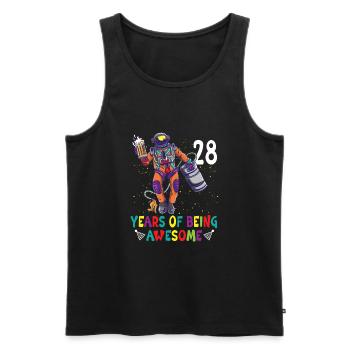 28e anniversaire Astronaute Astronomie Système solaire - Débardeur bio Premium Homme - noir - Devant - Michal (187cm)