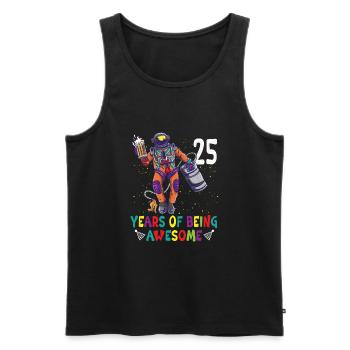 25e anniversaire Astronaute Astronomie Système solaire - Débardeur bio Premium Homme - noir - Devant - Michal (187cm)