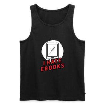 Buchleser Leseliteratur Bücherwurm Geschenkidee - Männer Premium Bio Tank Top - Schwarz - Vorne - Michal (187cm)