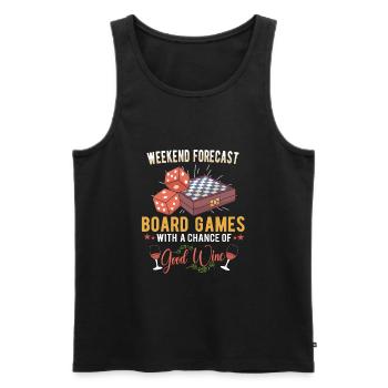 Wine Board Games Chess Board Game Player Gambling - Männer Premium Bio Tank Top - Schwarz - Vorne - AI Model Male 178 light (178cm)