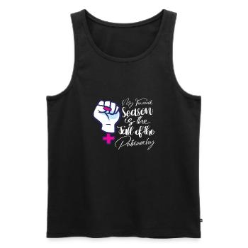 Feminism Empowerment Pro-choice Pro Abortion - Men's Premium Organic Tank Top - black - Front - AI Model Male 178 light (178cm)