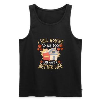 Real Estate Agent Realtor Dog Lover Dog Owner - Männer Premium Bio Tank Top - Schwarz - Vorne - AI Model Male 178 light (178cm)