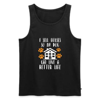 Real Estate Agent Realtor Dog Lover Dog Owner - Männer Premium Bio Tank Top - Schwarz - Vorne - AI Model Male 178 light (178cm)