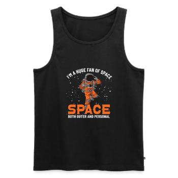 Astronaute Astronomie Système Solaire Espace Enfants - Débardeur bio Premium Homme - noir - Devant - Michal (187cm)