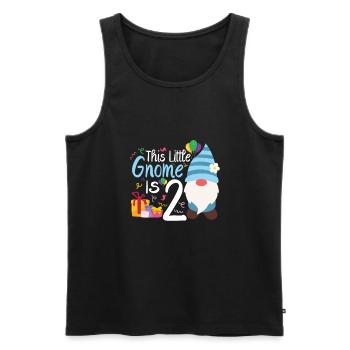This Little Gnome Is 2 Birthday Boy - Männer Premium Bio Tank Top - Schwarz - Vorne - Michal (187cm)