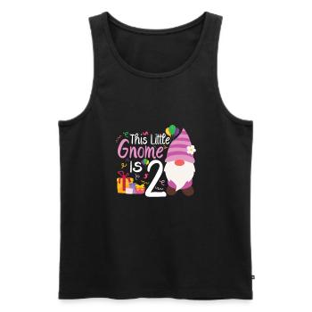 Ce petit gnome est 2 filles d’anniversaire - Débardeur bio Premium Homme - noir - Devant - Michal (187cm)