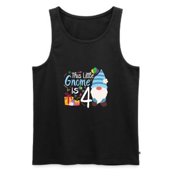 This Little Gnome Is 4 Birthday Boy - Männer Premium Bio Tank Top - Schwarz - Vorne - Michal (187cm)