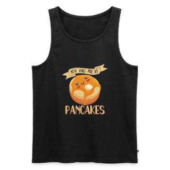 Pancake Maker Pancake Lover Drôle de gaufre - Débardeur bio Premium Homme - noir - Devant - AI Model Male 178 light (178cm)