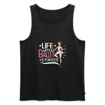 Ballet Ballerine Danse Danse Danse Ballet Cadeau - Débardeur bio Premium Homme - noir - Devant - Michal (187cm)