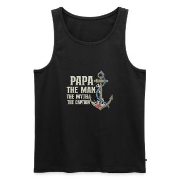 Boating Dad Boat Captain Pontoon Sailor Cruising - Männer Premium Bio Tank Top - Schwarz - Vorne - Michal (187cm)