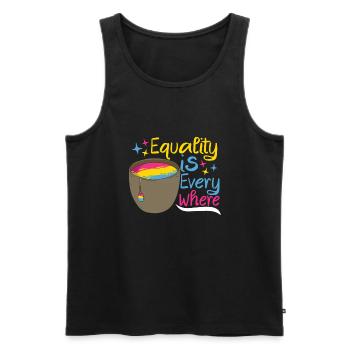Pansexual Gay Pansexuality Asexual Asexuality - Men's Premium Organic Tank Top - black - Front - AI Model Male 178 light (178cm)