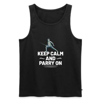 Fencing Fencer Fence - Männer Premium Bio Tank Top - Schwarz - Vorne - AI Model Male 178 light (178cm)