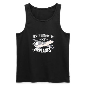 Pilot Aviation Airplane Airline Future Pilots - Men's Premium Organic Tank Top - black - Front - AI Model Male 178 light (178cm)