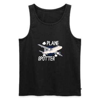 Aircraft Spotting Airplane Aircraft Spotter - Männer Premium Bio Tank Top - Schwarz - Vorne - AI Model Male 178 light (178cm)