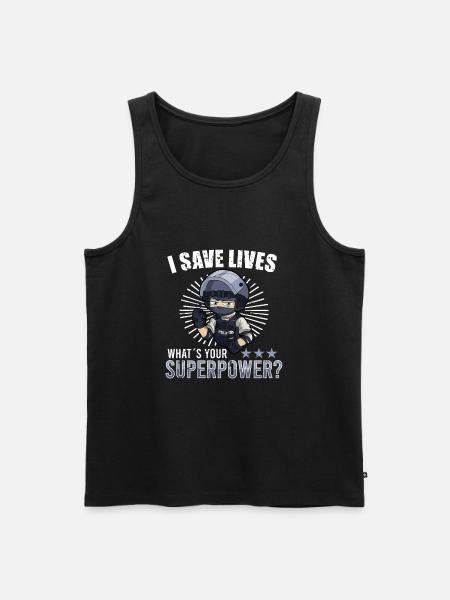 Police Cop Officer Police Office - Men's Premium Organic Tank Top - black