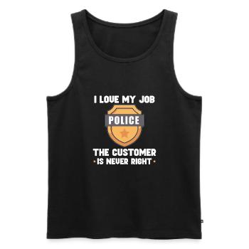 Bureau de police des policiers - Débardeur bio Premium Homme - noir - Devant - AI Model Male 178 light (178cm)