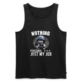 Bureau de police des policiers - Débardeur bio Premium Homme - noir - Devant - Michal (187cm)