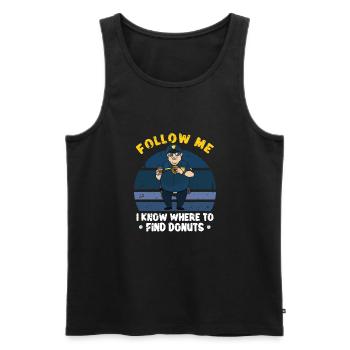 Bureau de police des policiers - Débardeur bio Premium Homme - noir - Devant - Michal (187cm)