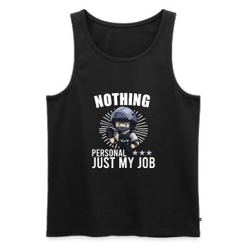 Bureau de police des policiers - Débardeur bio Premium Homme - noir - Devant - Michal (187cm)