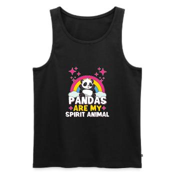Panda Bear Panda Bamboo Wildlife China - Men's Premium Organic Tank Top - black - Front - AI Model Male 178 light (178cm)